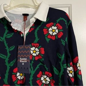 NWT Rowing Blazers x Target Rose Print Collared Long Sleeve Rugby Shirt Medium